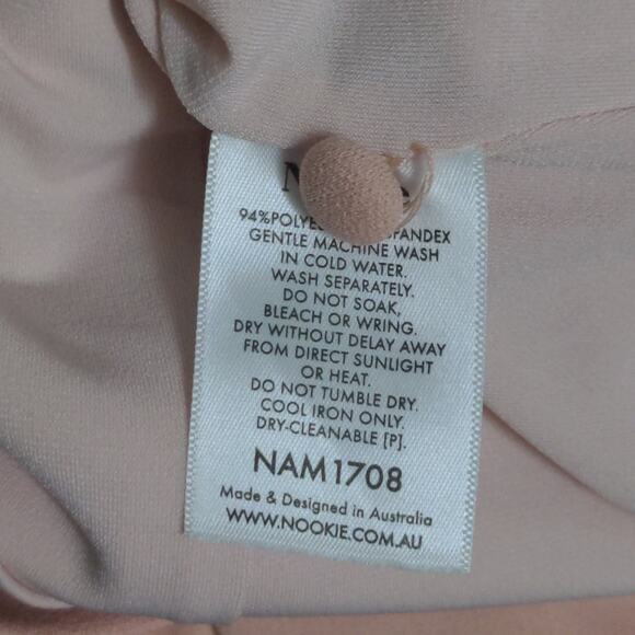 Nookie Hollywood Midi Dress Blush Pink Off the Shoulder Cutout Choker XS New - Picture 9 of 12